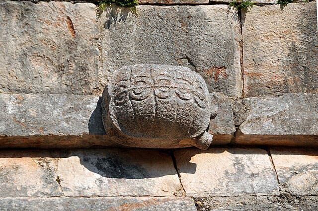 Detail of the House of the Turtles Uxmal Mexico